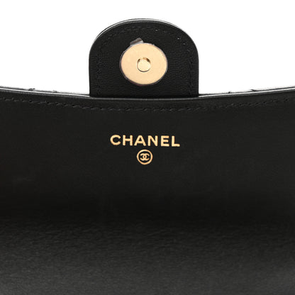 Chanel Lambskin Quilted Flap Phone Holder With Chain Black 6 of 12