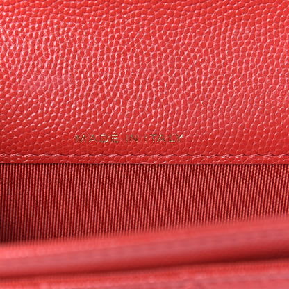 Chanel Caviar Quilted Flap Card Holder Wallet Red 7 of 9