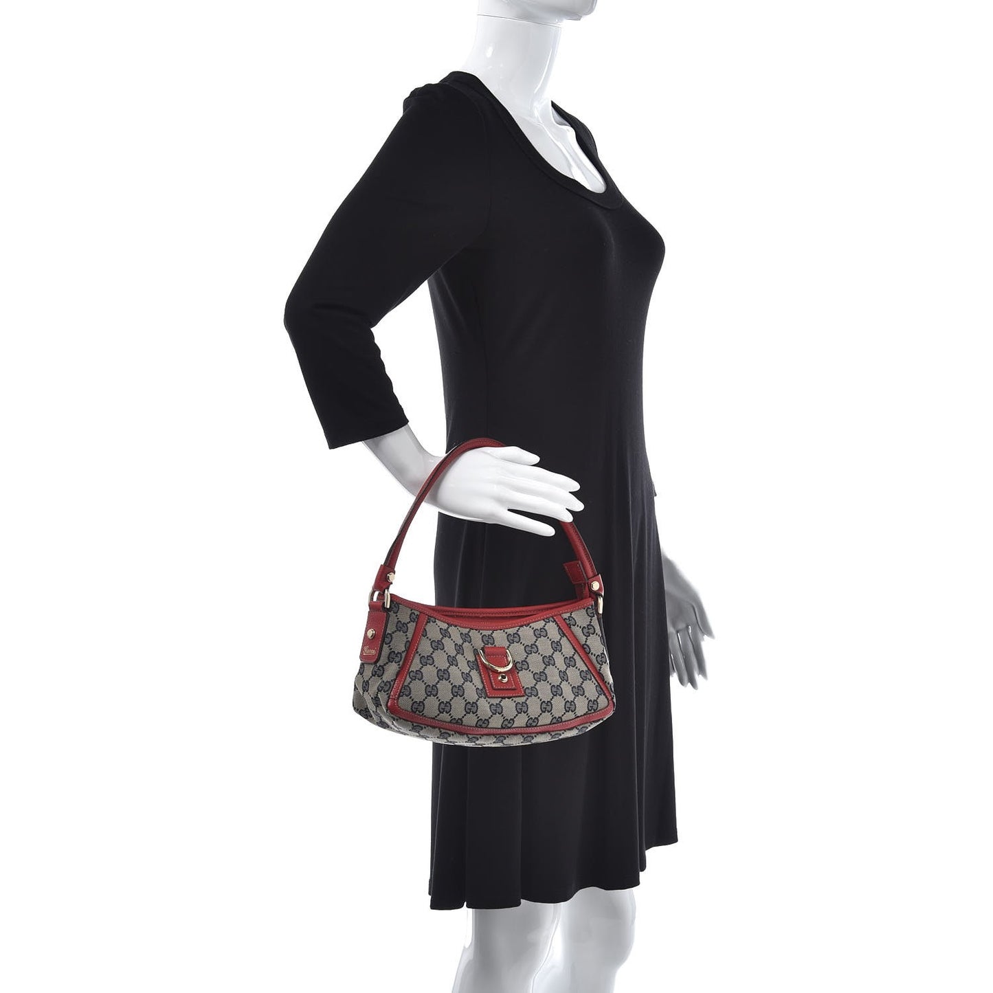 Monogram D Ring Abbey Pochette Navy Red