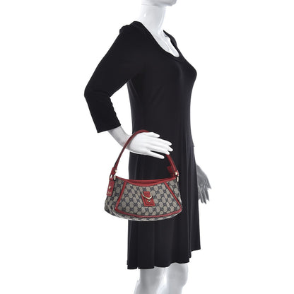 Gucci Monogram D Ring Abbey Pochette Navy Red 2 of 8