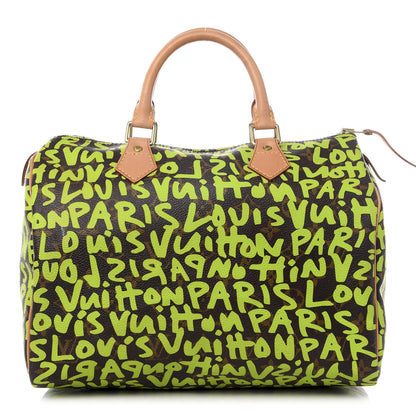 Louis Vuitton Monogram Graffiti Speedy 30 Green 1 of 8