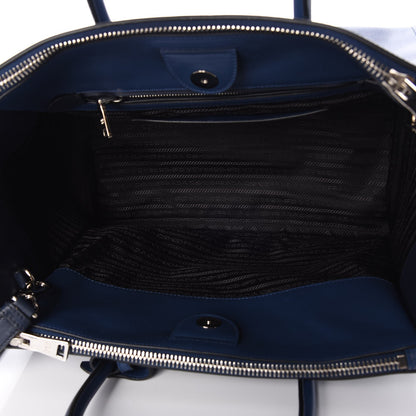 Prada City Calf Bi-Color Twin Pocket Tote Bleuette Baltico 6 of 8