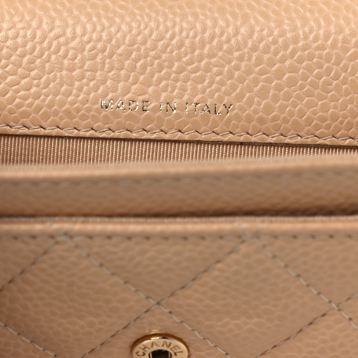 Chanel Caviar Quilted Flap Card Holder Wallet Beige 7 of 13