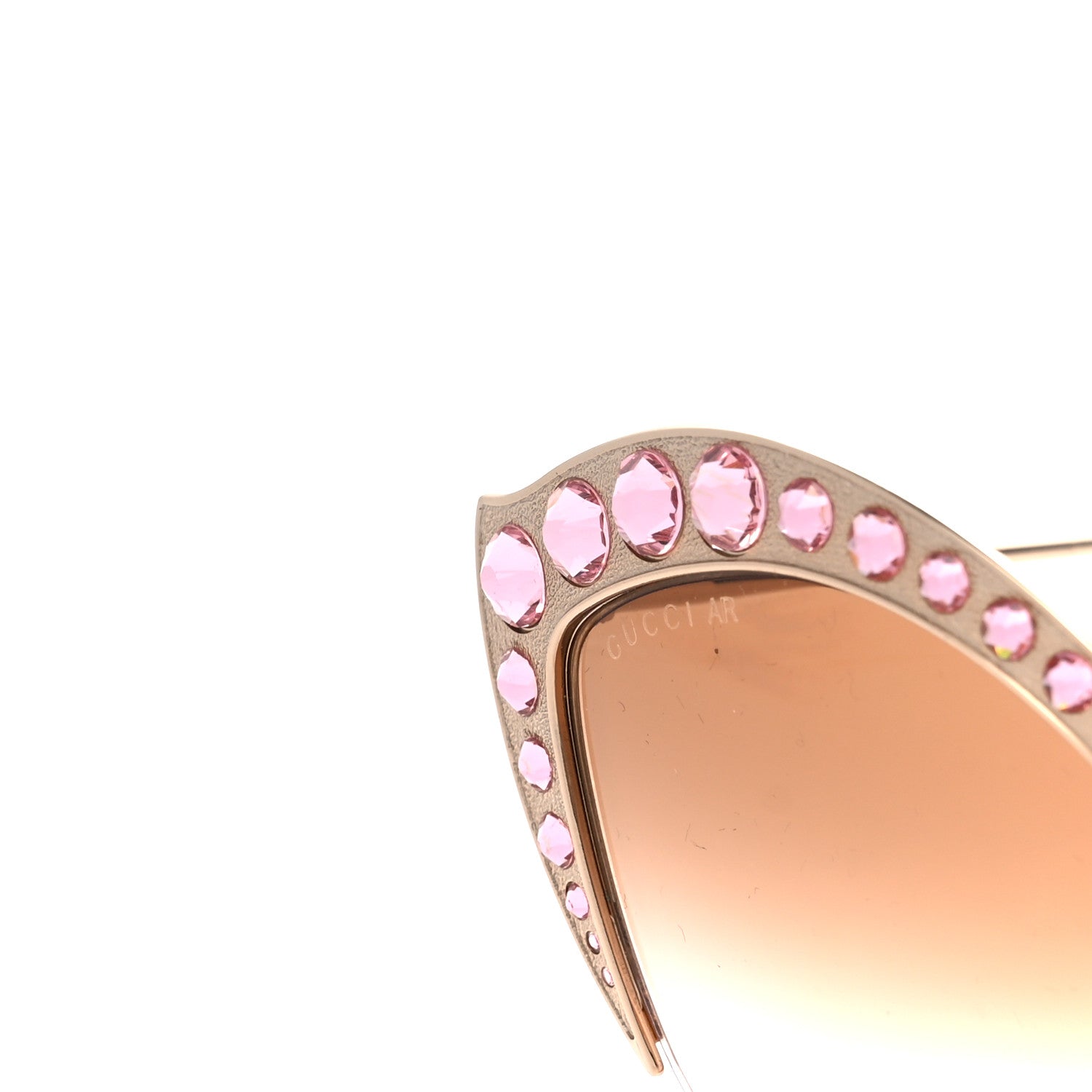 Gucci Metal Crystal Cat Eye Sunglasses GG00114S Pink 8 of 9