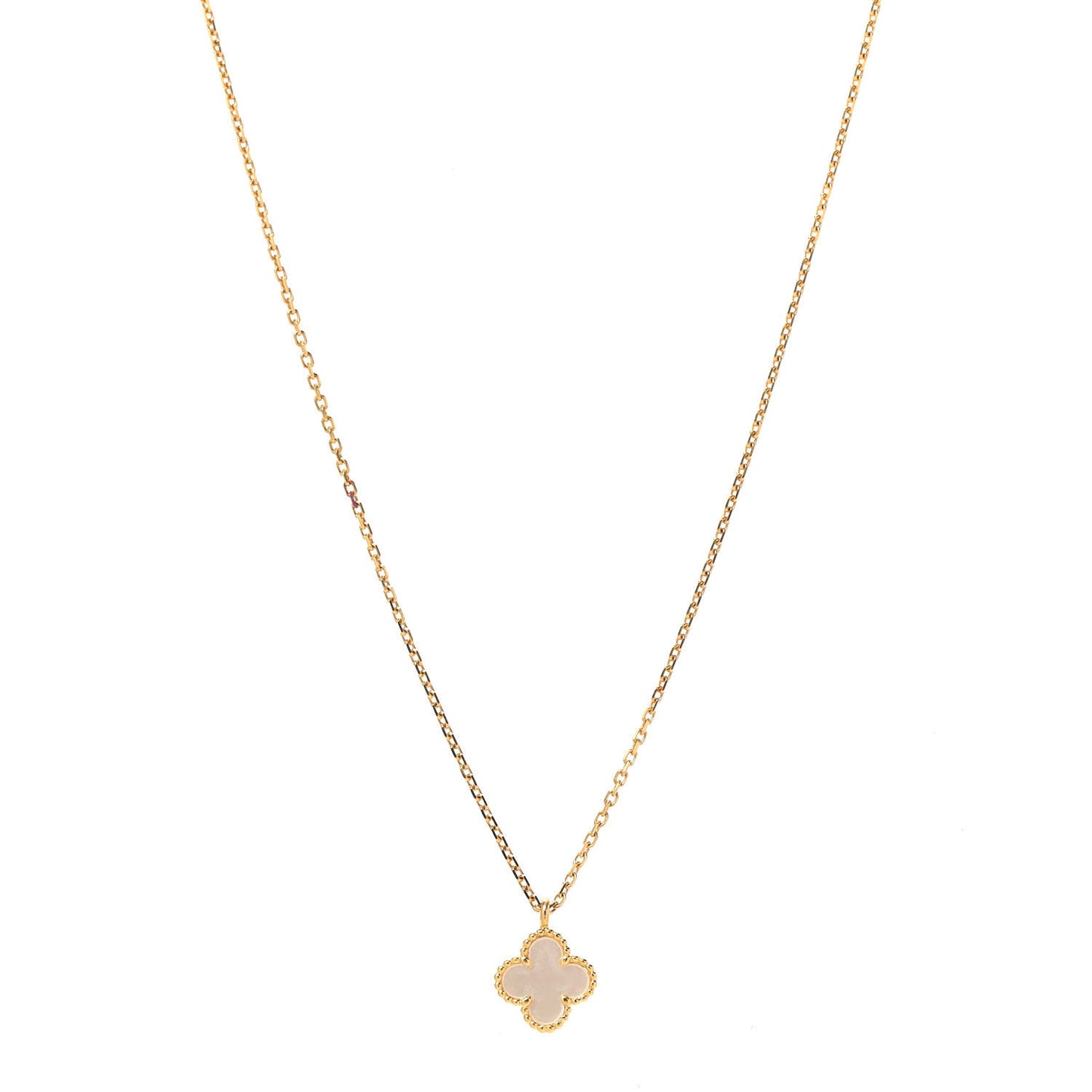 18K Yellow Gold Mother of Pearl Sweet Alhambra Pendant Necklace