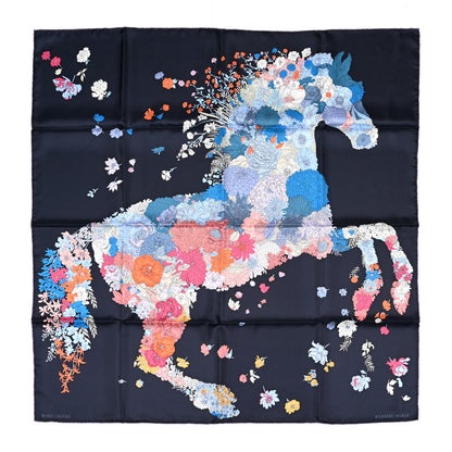 Hermes Silk Robe Legere Scarf 90 Marine Parme Rose 1 of 5