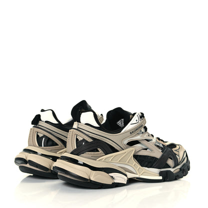 Balenciaga Rubber Mesh Bi-Color Womens Track.2 Open Sneakers 38 Beige Black 5 of 8