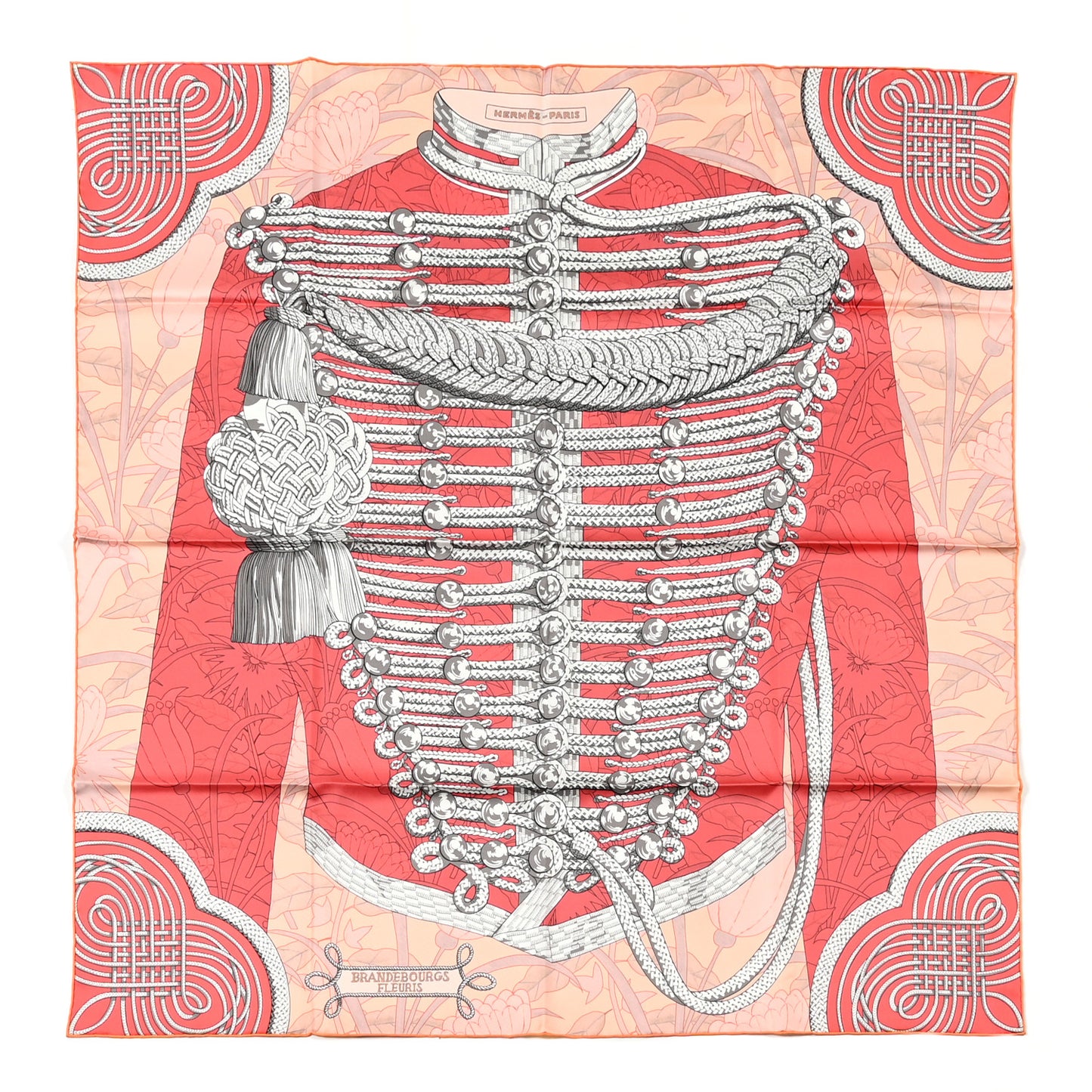 Silk Brandebourgs Scarf 90 Abricot
