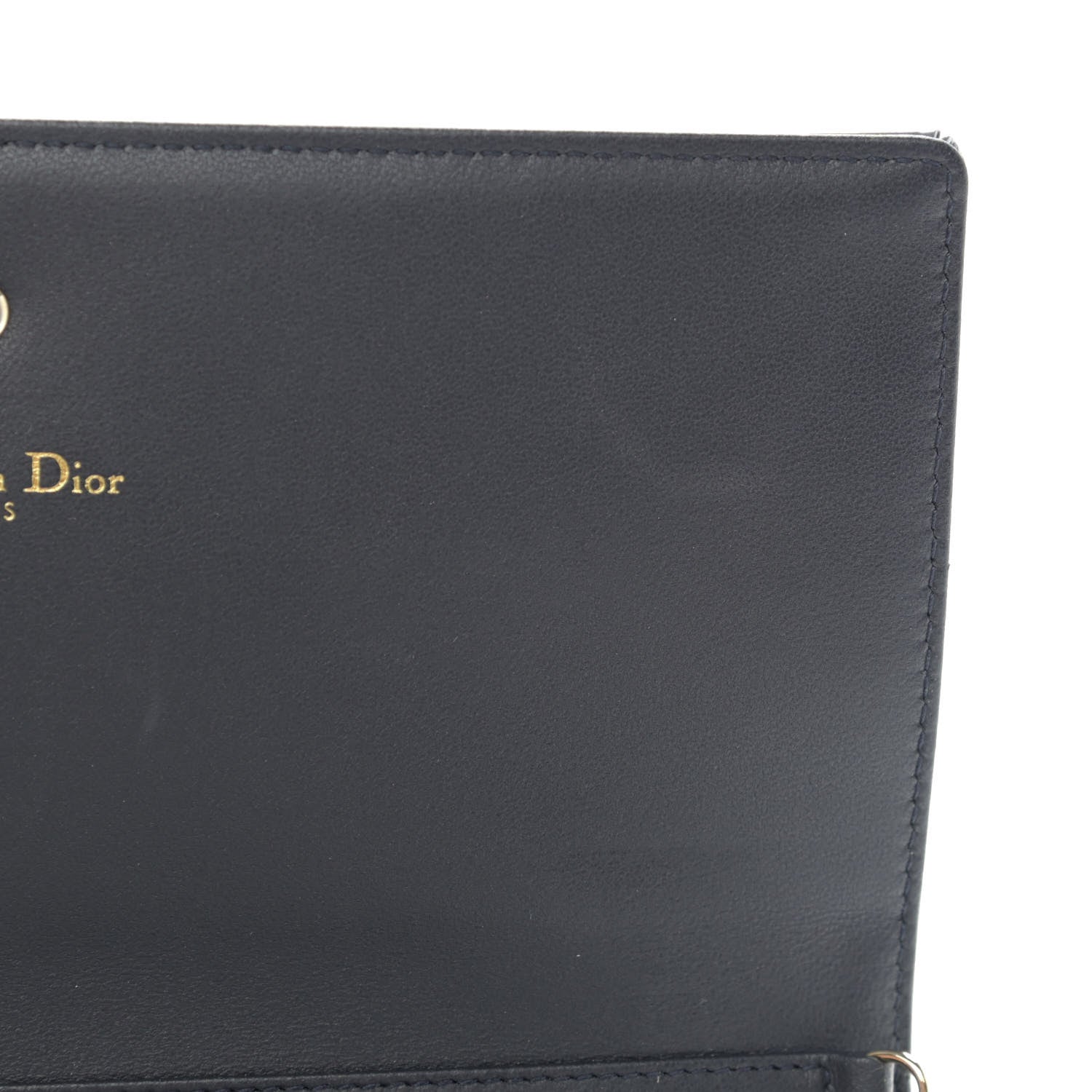 Christian Dior Metallic Patent Micro-Cannage Diorama Croisiere Chain Wallet Silver 12 of 12
