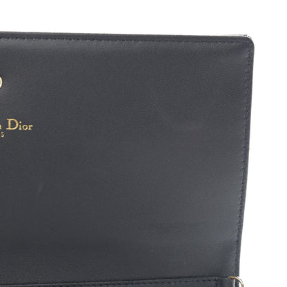 Christian Dior Metallic Patent Micro-Cannage Diorama Croisiere Chain Wallet Silver 12 of 12