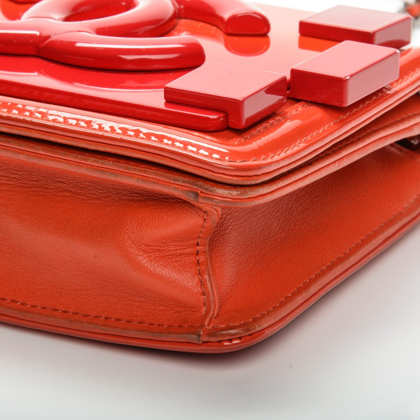 Plexiglass Patent Mini Boy Brick Flap Orange Red