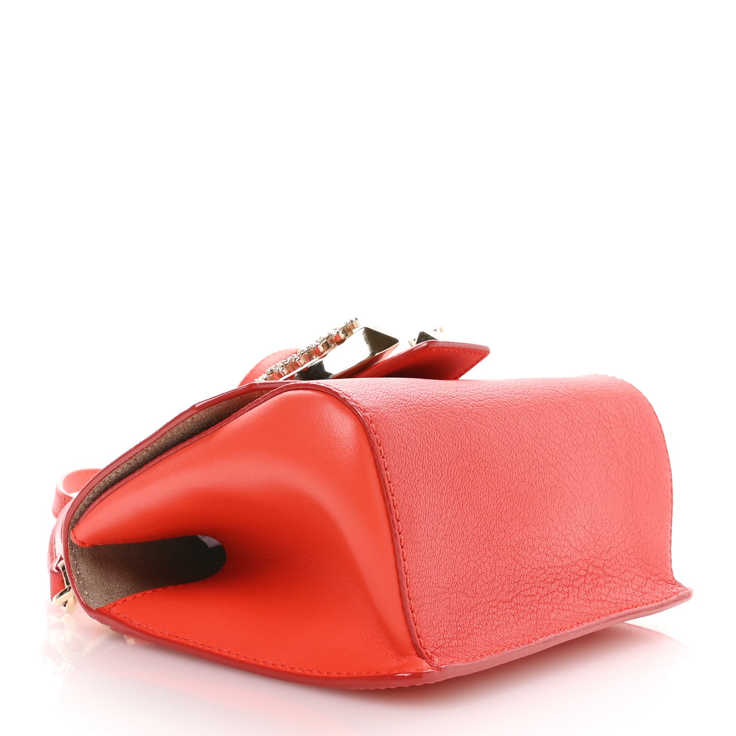 Jimmy Choo Goatskin Calfskin Crystal Mini Madeline Top Handle