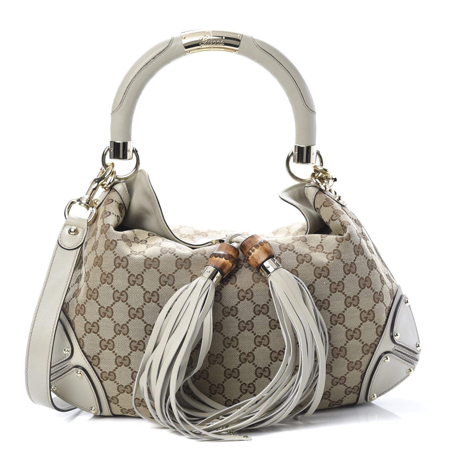 Gucci Monogram Medium Indy Top Handle Bag Off White 1 of 10