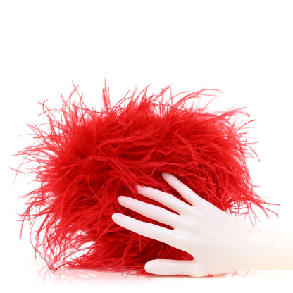 Alexander Wang Ostrich Feather Heart Pillow Clutch Bright Red 2 of 7