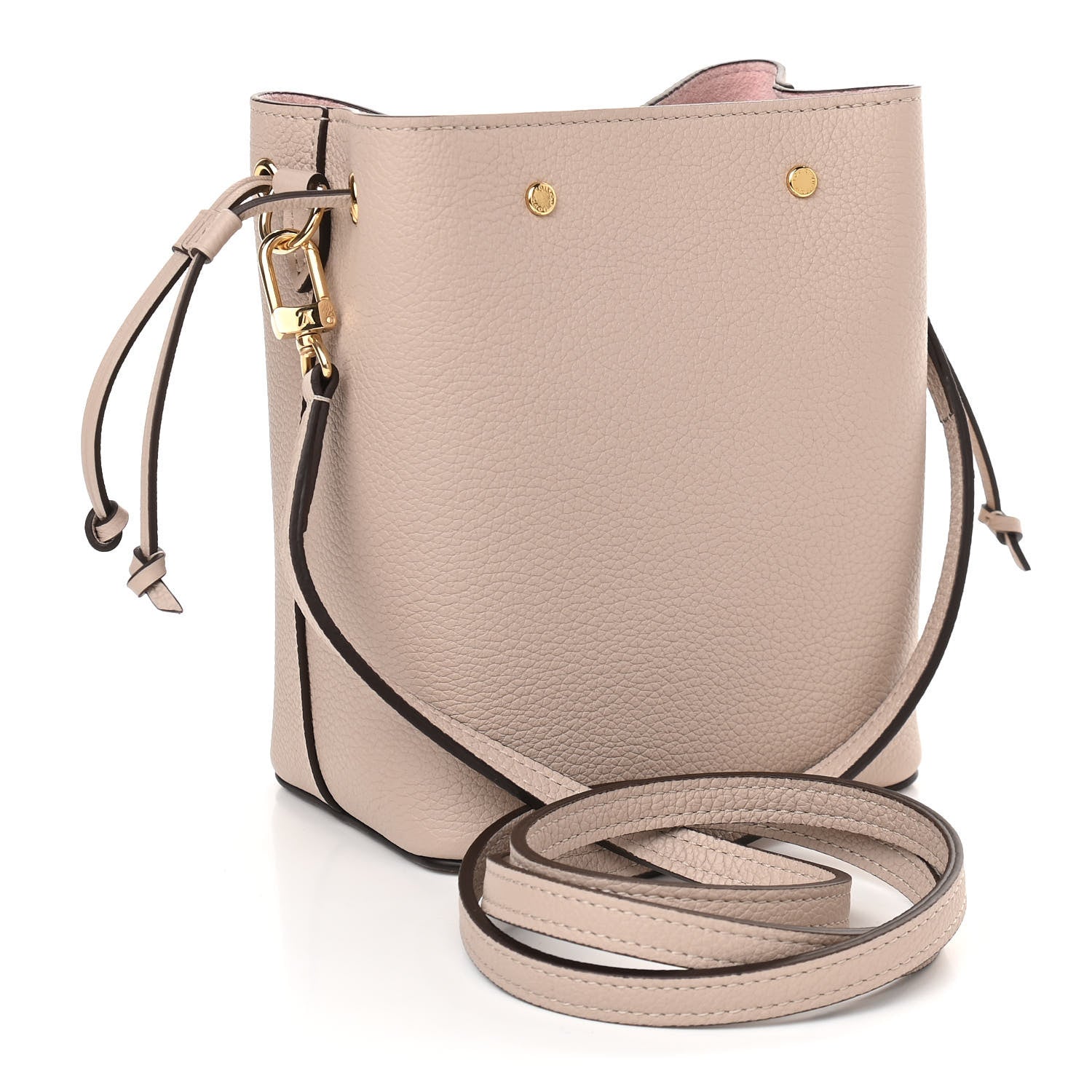Louis Vuitton Calfskin Nano Lockme Bucket Greige 2 of 7
