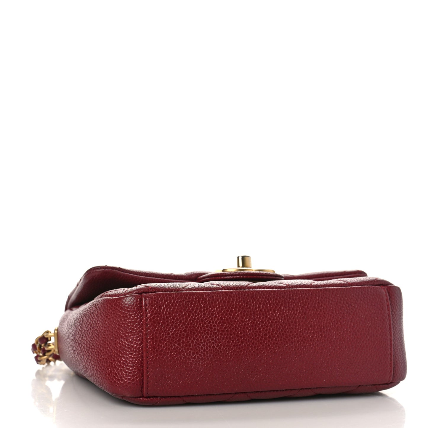 Caviar Quilted Mini Chain Soul Flap Burgundy