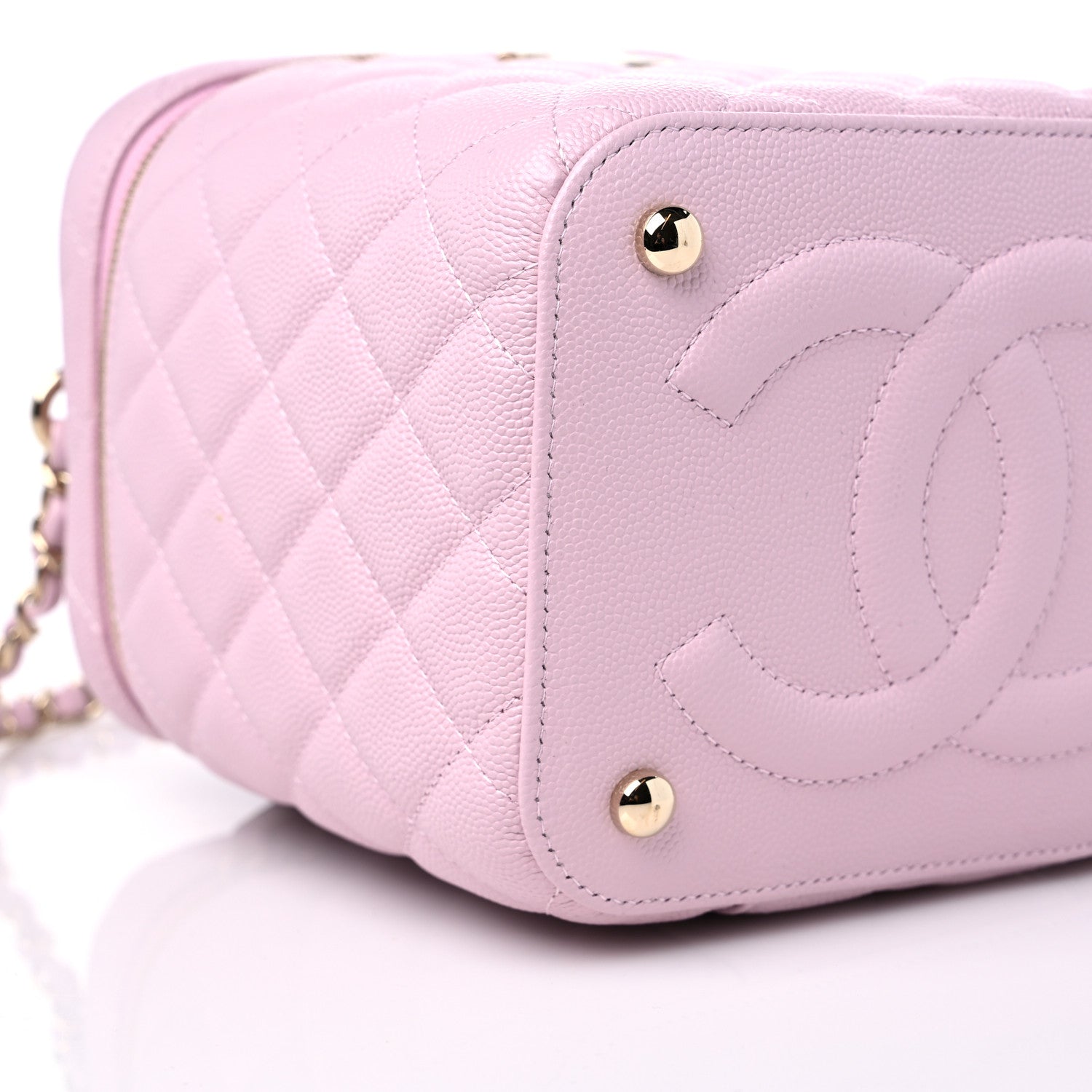 Chanel Caviar Quilted Small Top Handle Vanity Case With Chain Light Pink 8 of 11