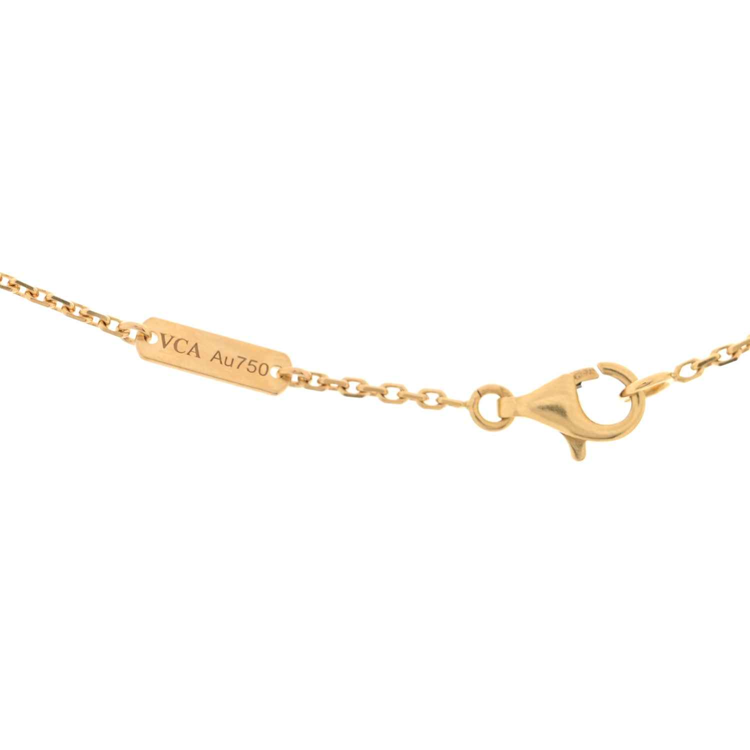 Van Cleef & Arpels 18K Yellow Gold Carnelian Vintage Alhambra Pendant Necklace 4 of 4