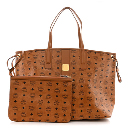 MCM Visetos Large Liz Reversible Shopper Tote Cognac 1 of 19