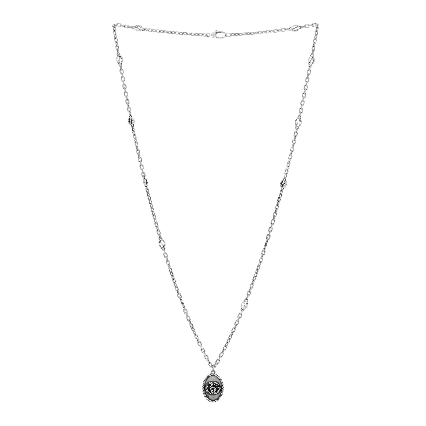 Sterling Silver GG Marmont Double G Pendant Necklace