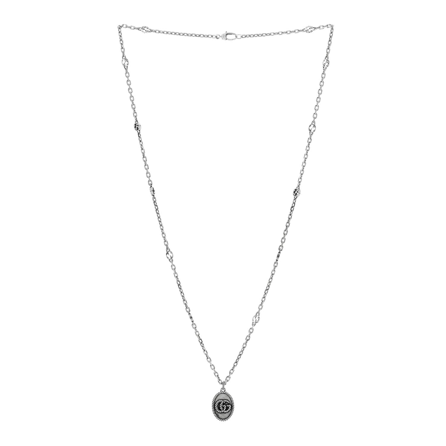 Gucci Sterling Silver GG Marmont Double G Pendant Necklace 3 of 5