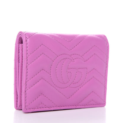 Gucci Calfskin Matelasse GG Marmont Card Case Candy Mousse 3 of 8