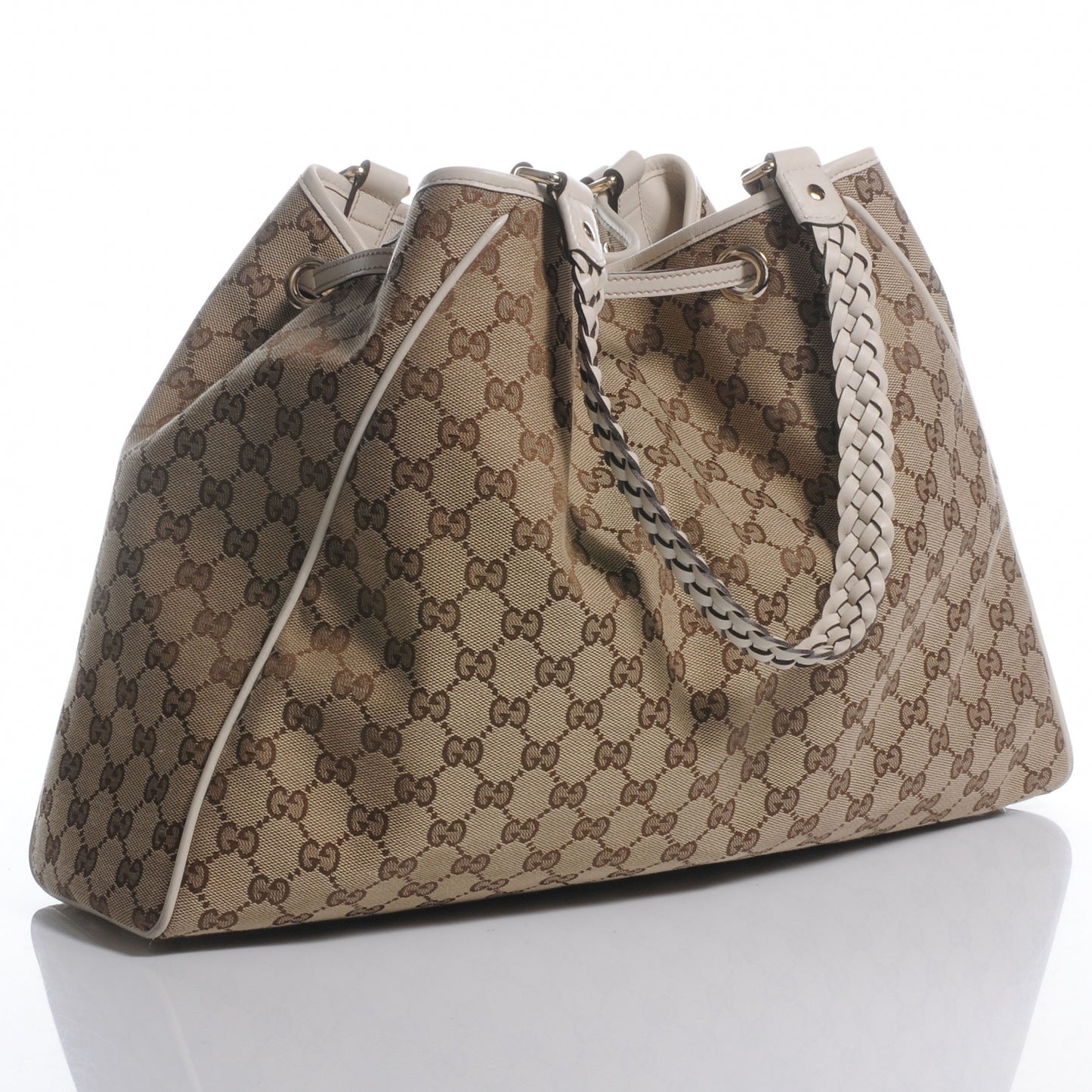 Monogram Peggy Braided Tote Ivory