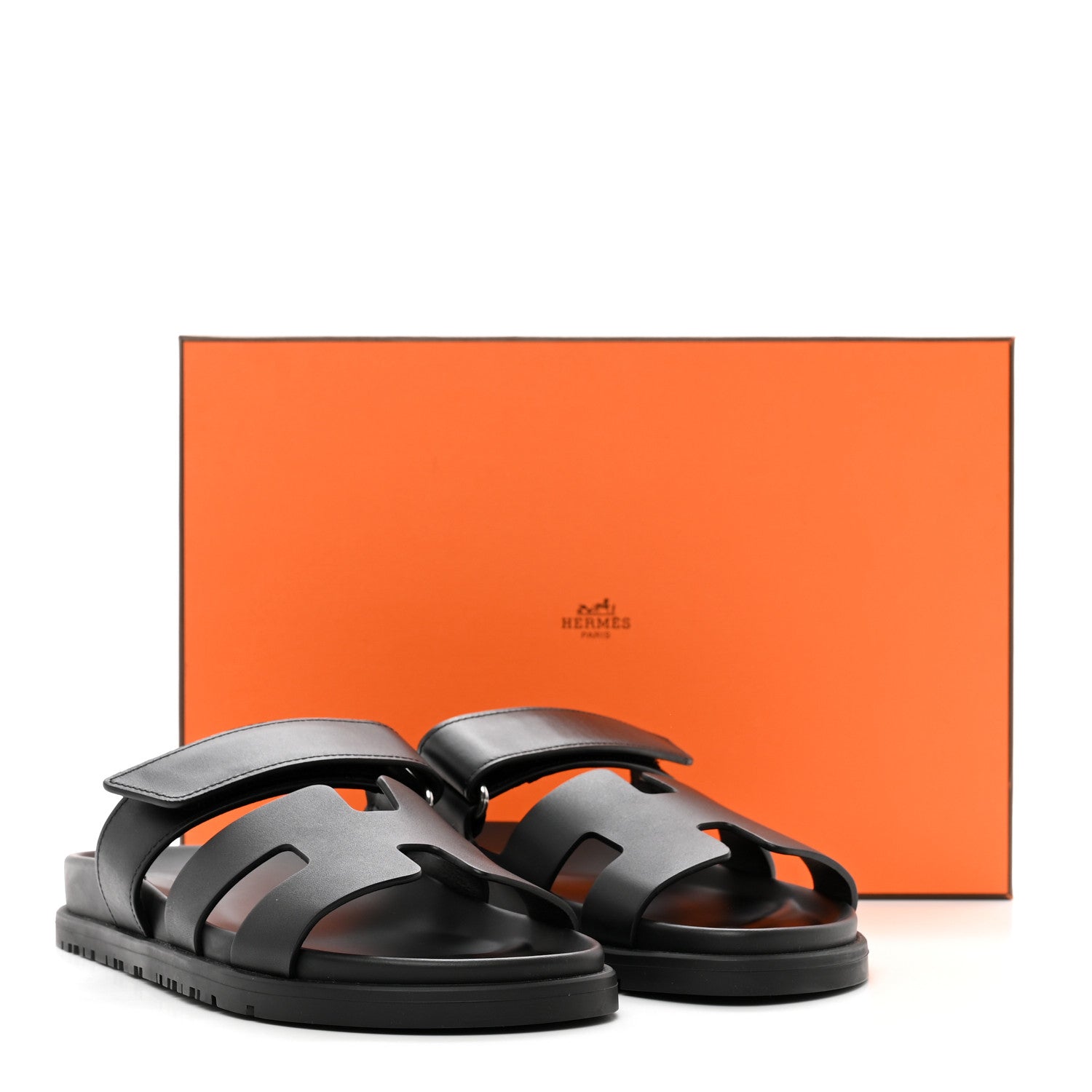 Hermes Calfskin Womens Chypre Sandals 36 Black 9 of 9