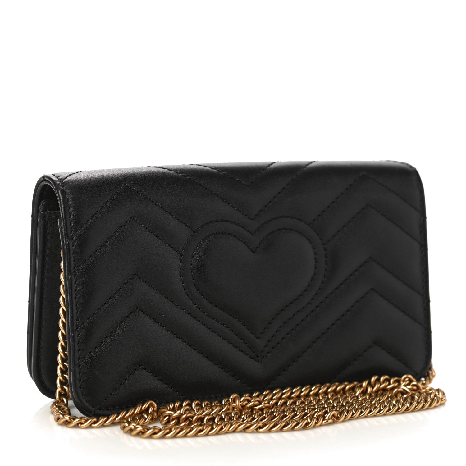 Gucci Calfskin Matelasse Mini Animal Studs GG Marmont Bag Black 2 of 12