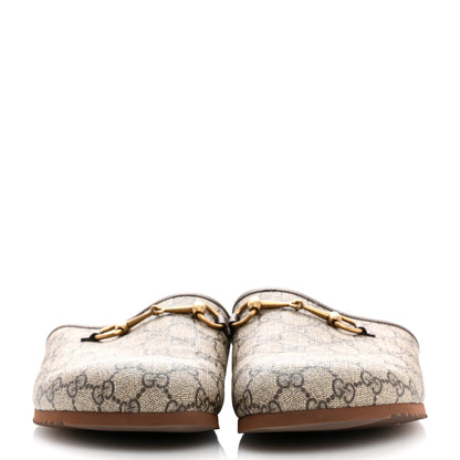 Gucci GG Supreme Monogram Miro Soft Calfskin Mens Horsebit Slippers 11 Beige Ebony New Acero 3 of 11