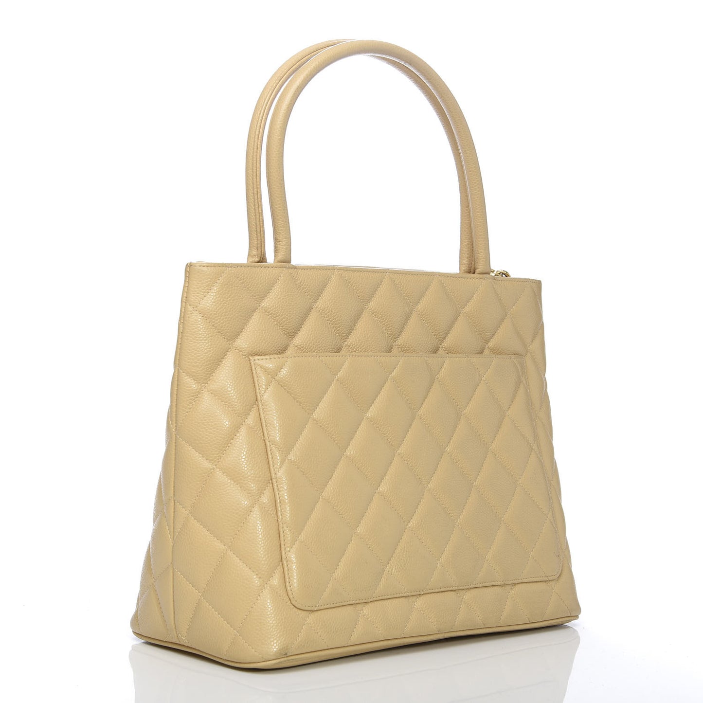 Caviar Quilted Medallion Tote Beige