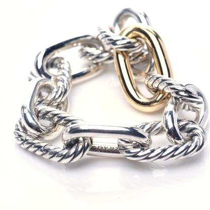 David Yurman Sterling Silver 18K Yellow Gold 13.5mm Large Madison Cable Link Bracelet 5 of 5