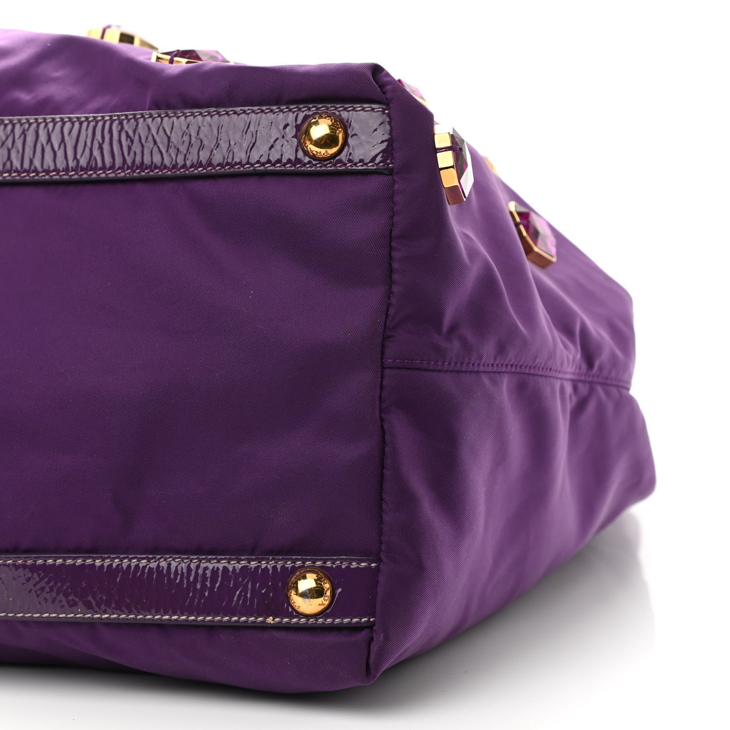 Prada Tessuto Nylon Pietre Jeweled Tote Anemone 9 of 13