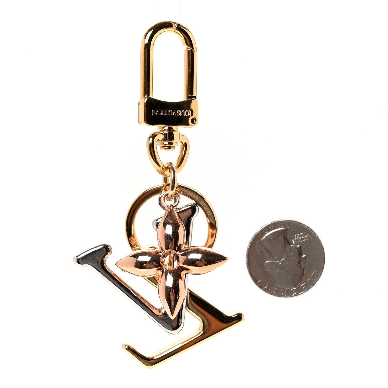 Louis Vuitton New Wave Bag Charm Key Holder Yellow Pink White Gold 2 of 5