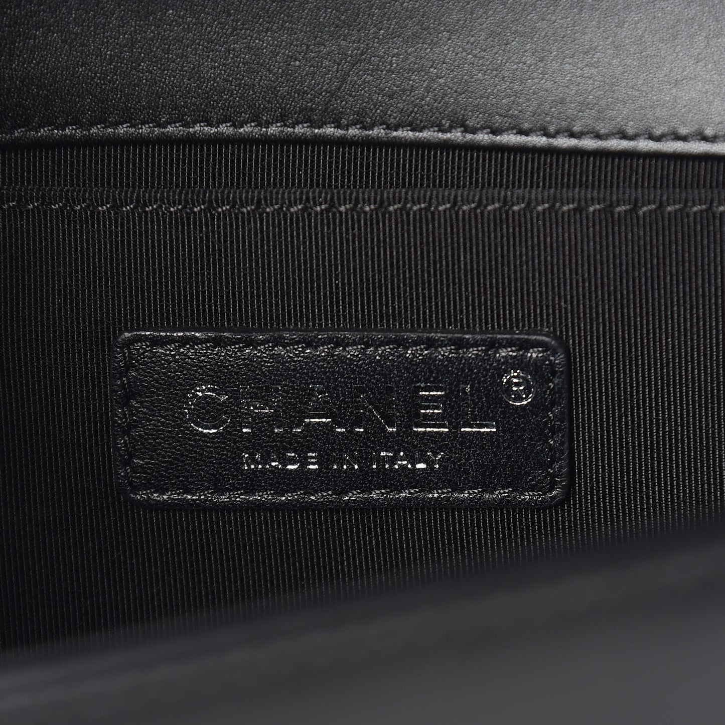 Calfskin Painted Chevron Embossed Medium Boy Flap Black
