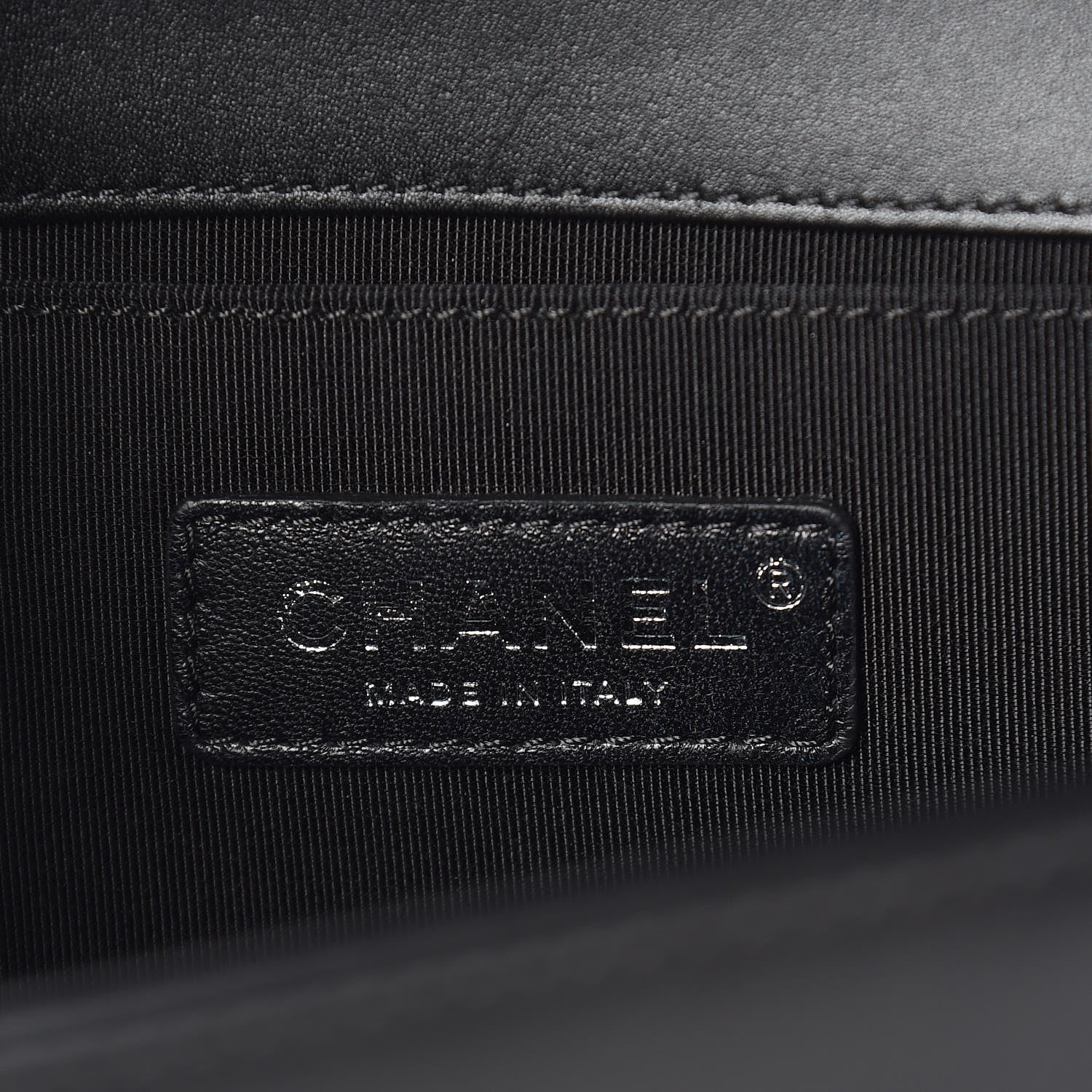 Chanel Calfskin Painted Chevron Embossed Medium Boy Flap Black 6 of 9