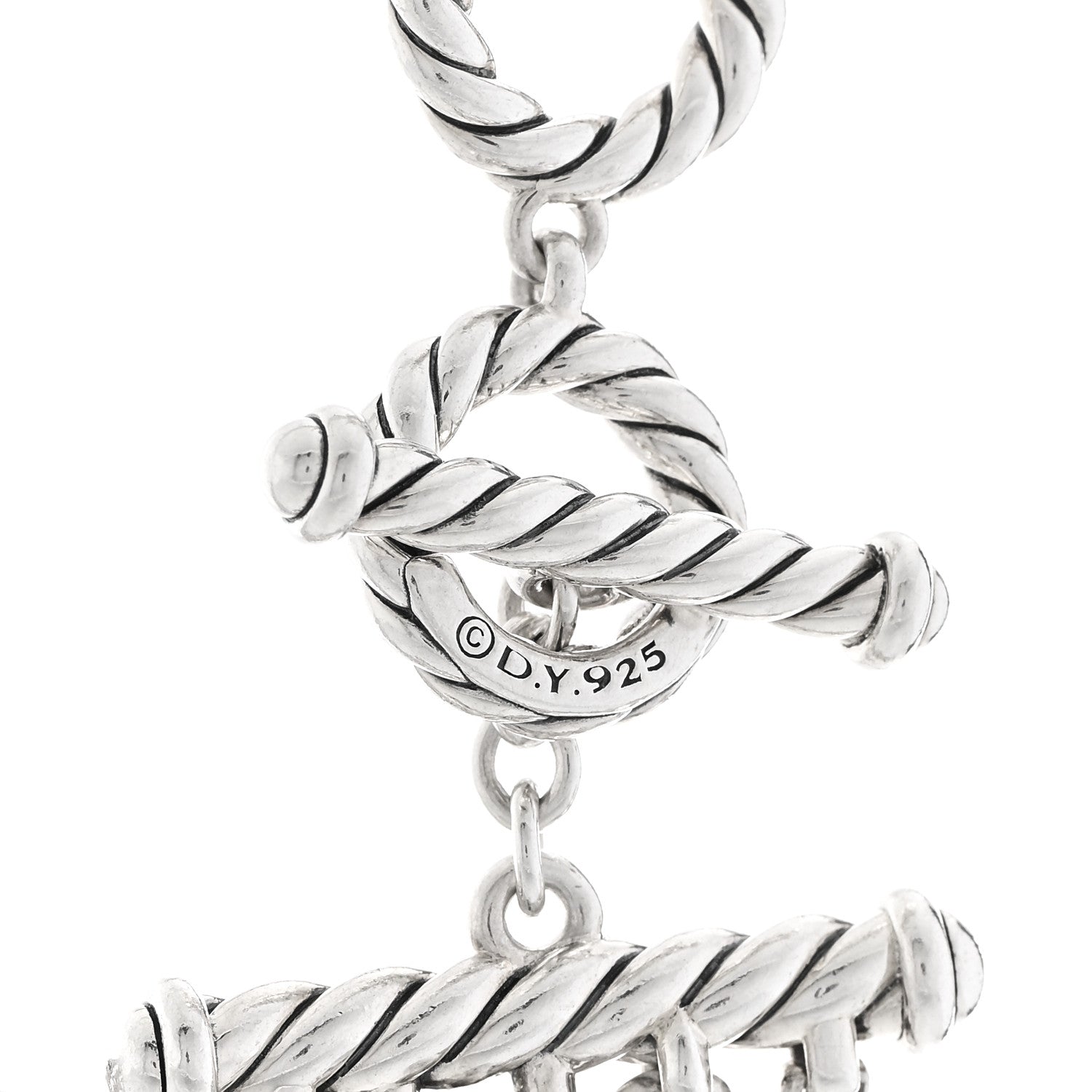 David Yurman Sterling Silver Four Row Mixed Chain Bib Necklace 4 of 4