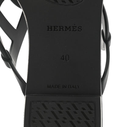 Hermes Rubber Womens Egerie Sandals 40 Black 6 of 9