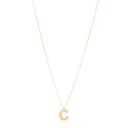 Roberto Coin 18K Yellow Gold Diamond Princess Initial C Pendant Necklace 1 of 5