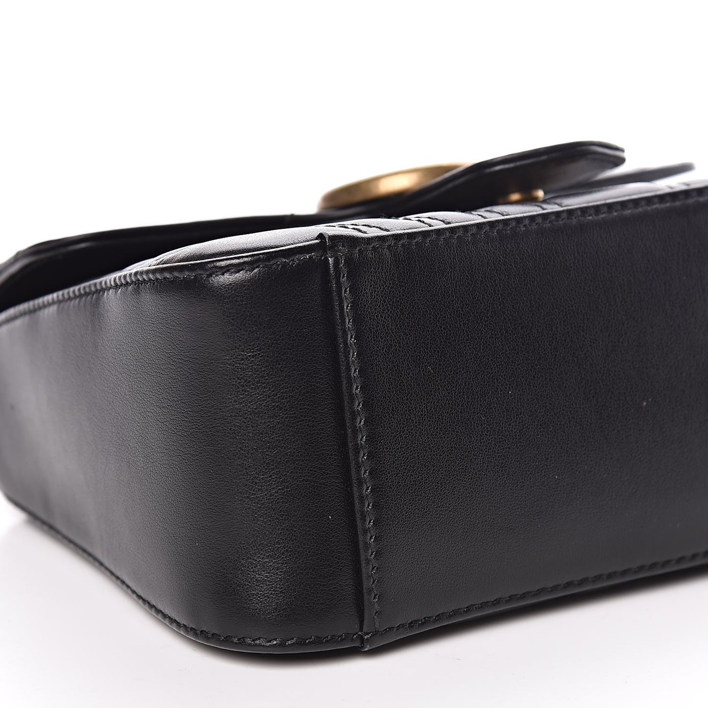 Calfskin Matelasse Mini GG Marmont Top Handle Shoulder Bag Black
