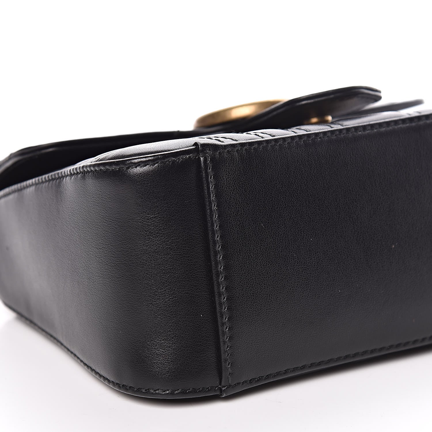 Gucci Calfskin Matelasse Mini GG Marmont Top Handle Shoulder Bag Black 6 of 10