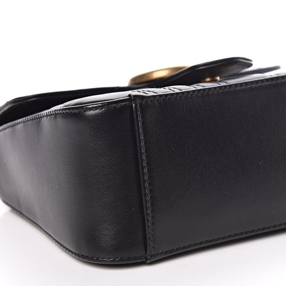 Gucci Calfskin Matelasse Mini GG Marmont Top Handle Shoulder Bag Black 6 of 10