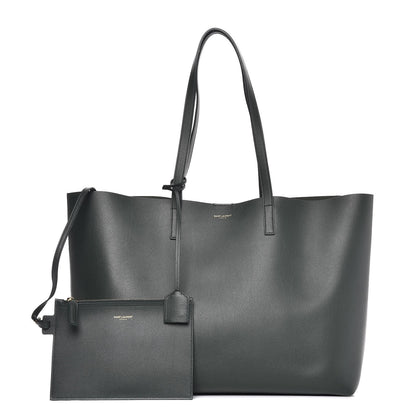 Saint Laurent Calfskin Large Shopping Tote Dark Green 1 of 10
