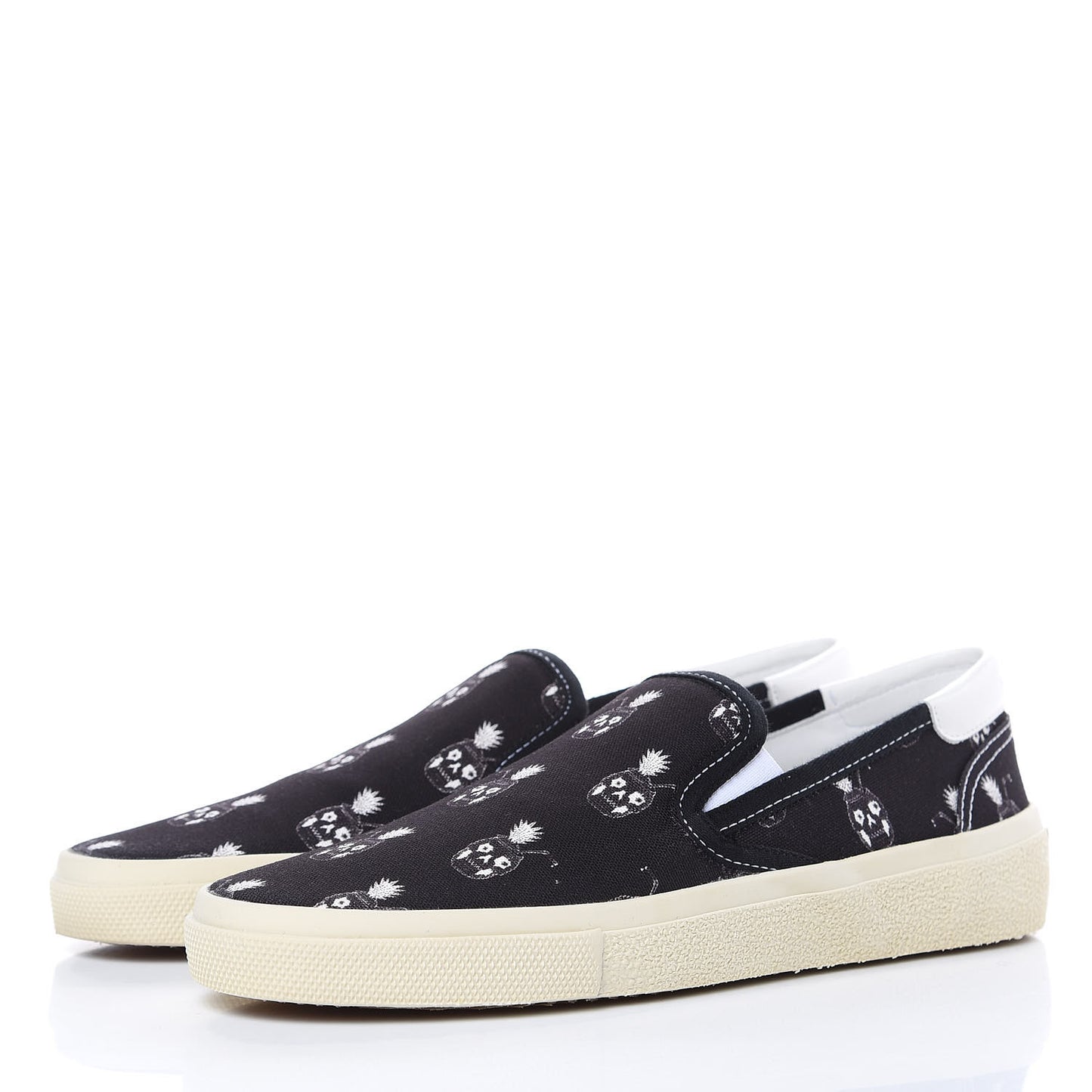 Canvas Solaris Pinaskullada Skate Slip On Sneakers 38 Black White