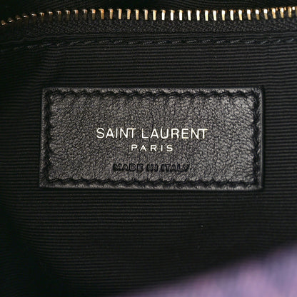Saint Laurent Denim Quilted Small Loulou Puffer Monogram Chain Satchel Bleached Lilac 6 of 8