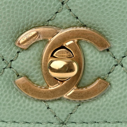 Chanel Caviar Quilted Mini Coco Chain Handle Flap Light Green 12 of 12