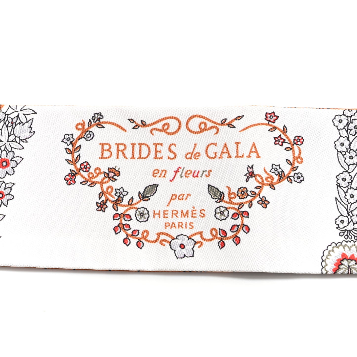 Silk Brides De Gala En Fleurs Twilly White Gris Cuir