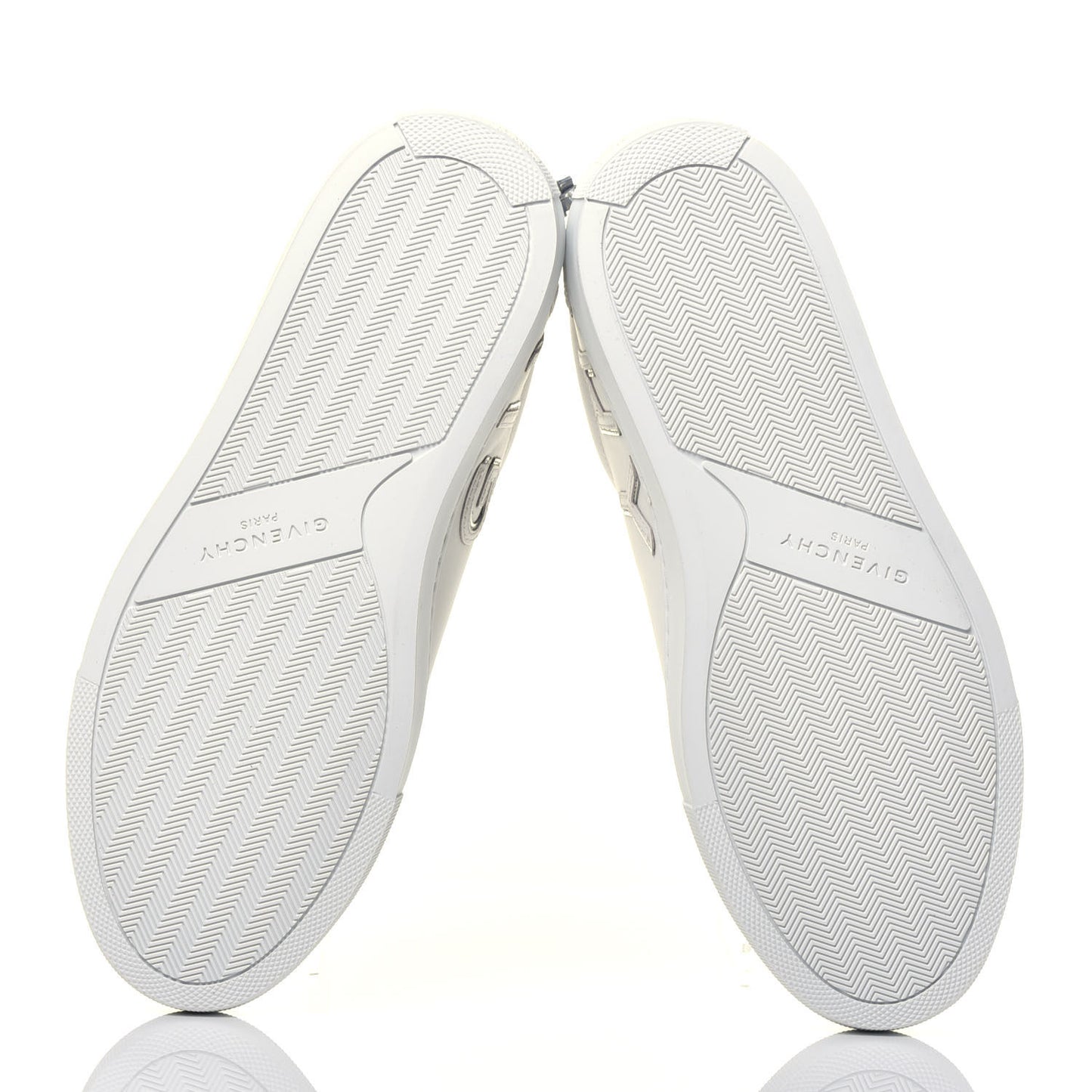 Calfskin Reverse Logo Womens Urban Street Sneakers 37 White Silver