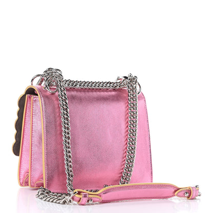 Fendi Vitello Catalan Mirror Scalloped Multi Studded Small Kan I Shoulder Bag Fuxia Chiaro 3 of 13