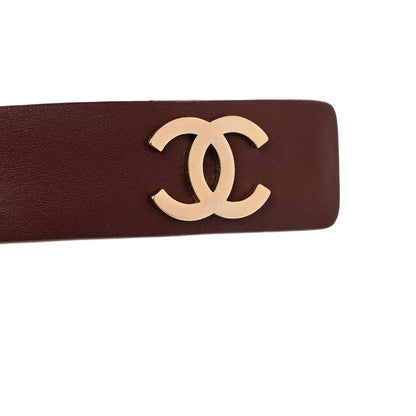Chanel Calfskin Belt 95 38 Burgundy 7 of 7